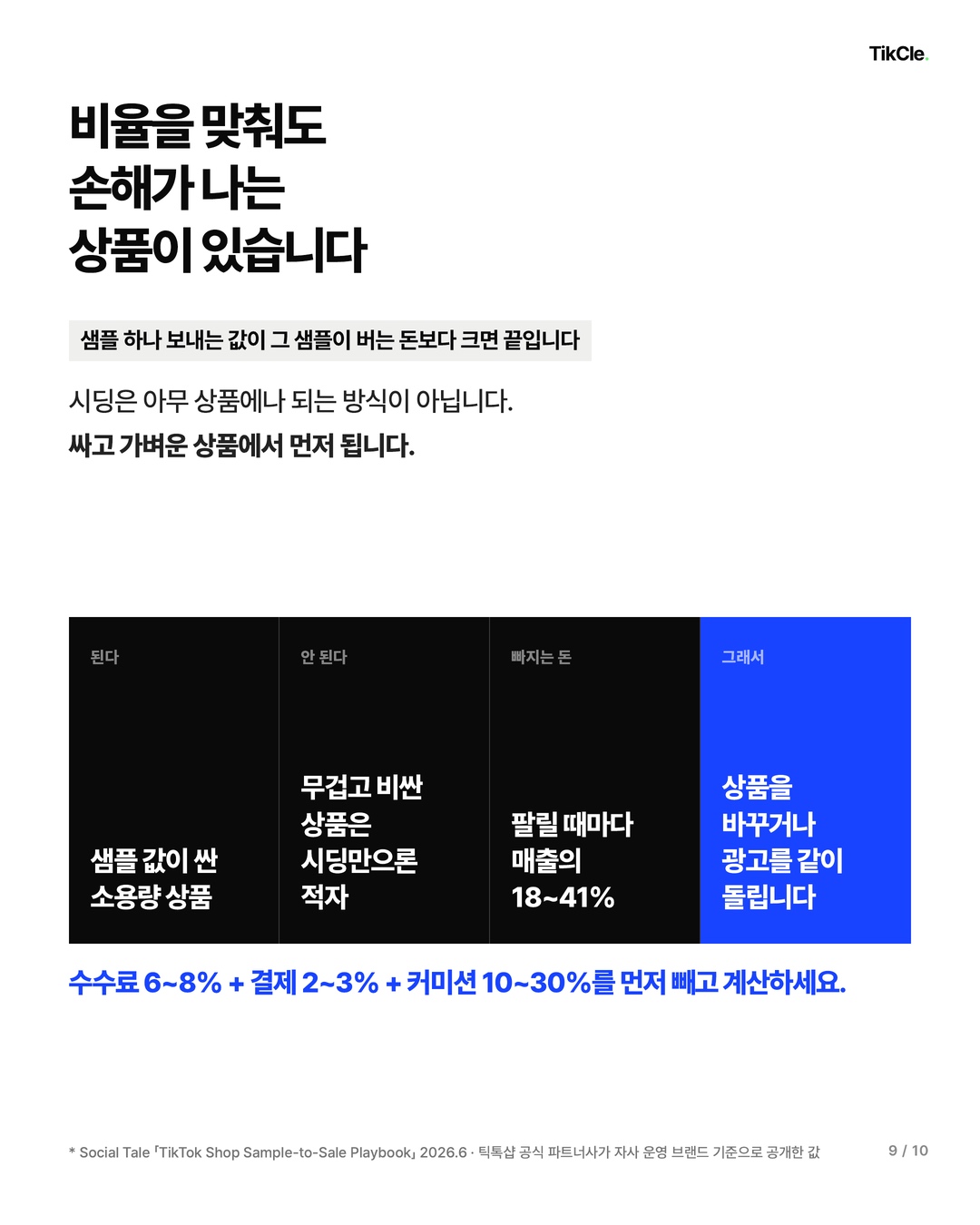 샘플 값이 그 샘플이 버는 돈보다 크면 비율을 맞춰도 손해라는 정리